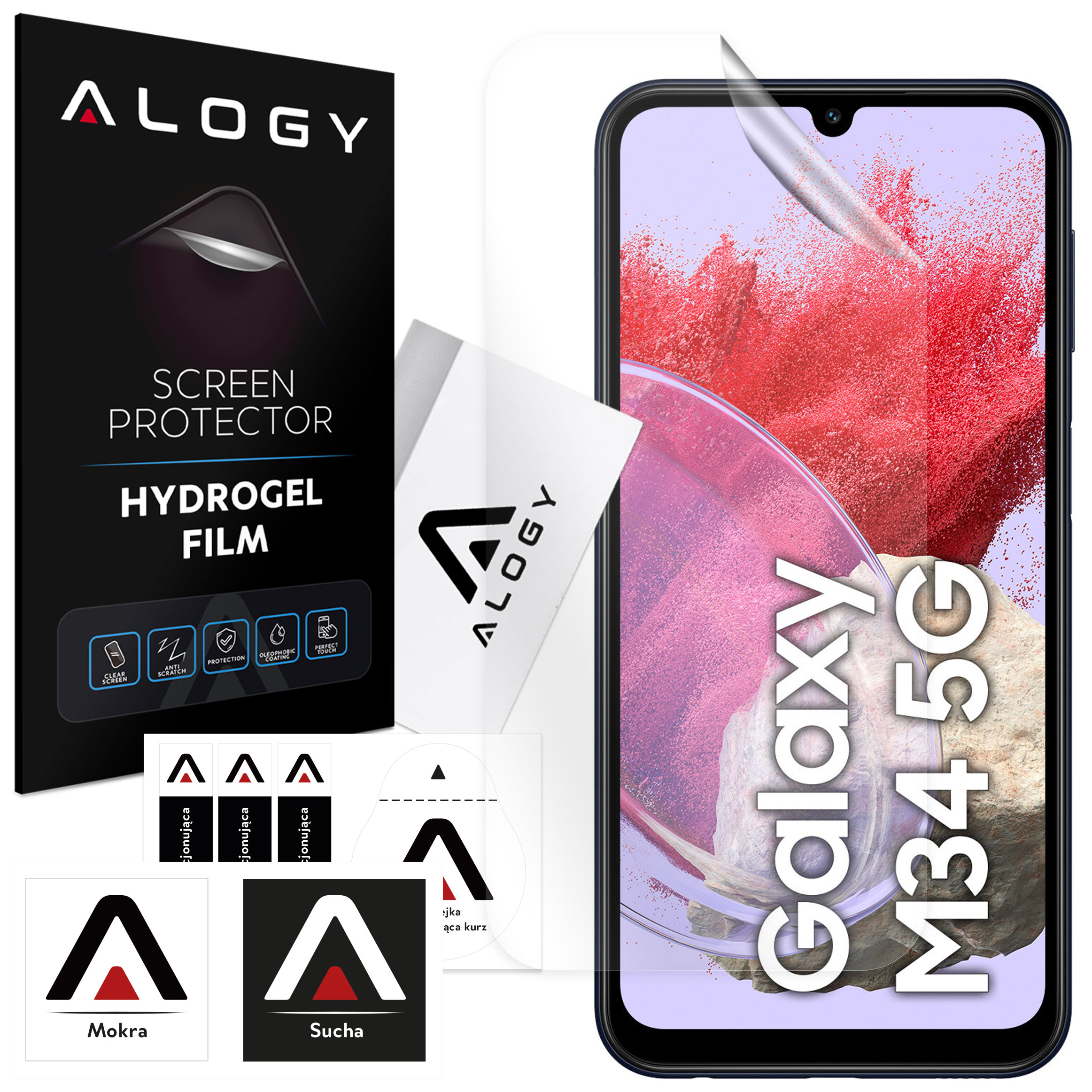 Hydrogelfolie für Samsung Galaxy M34 5G Handy-Displayschutzfolie Alogy Hydrogelfolie