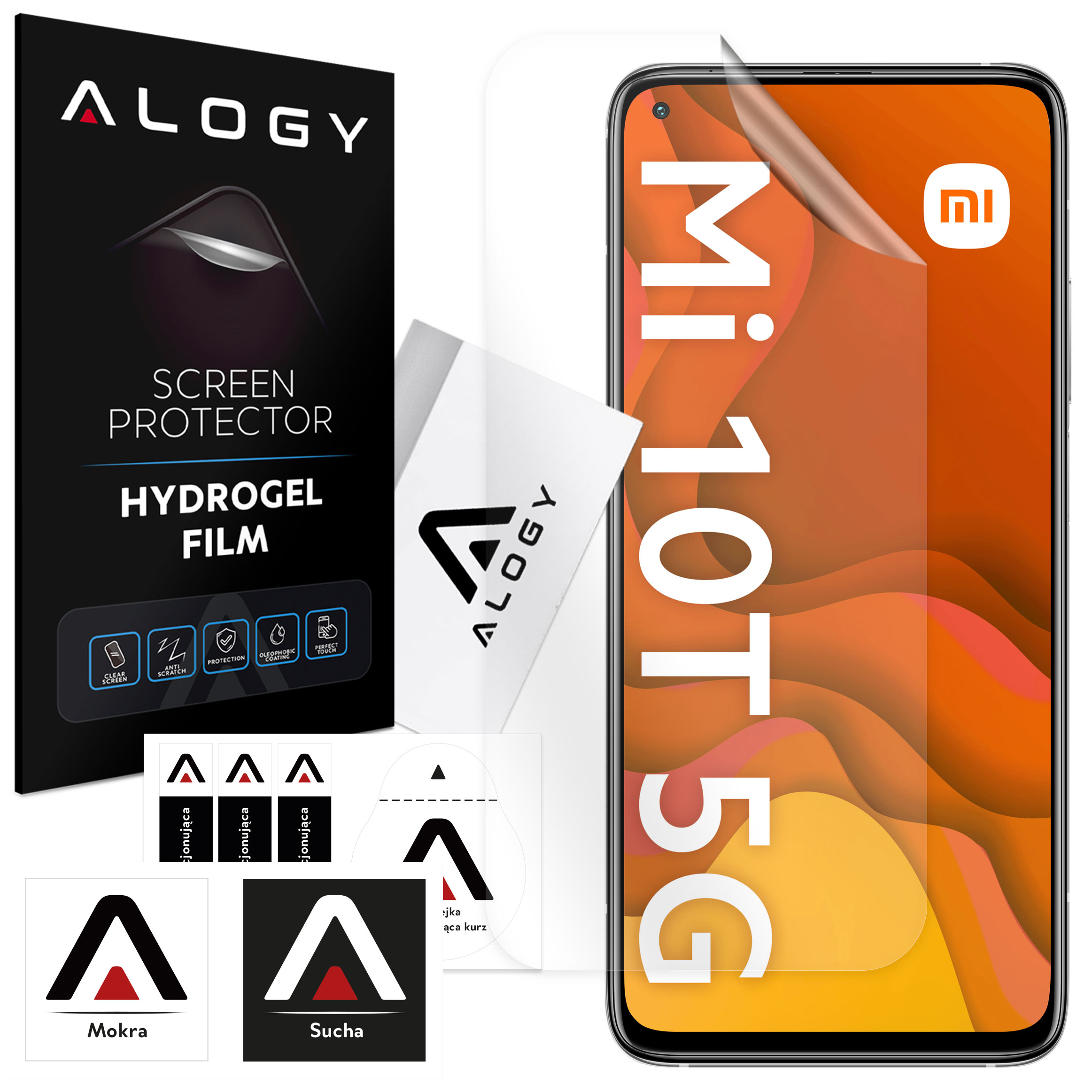 Hydrogelfolie für Xiaomi Mi 10T, schützender Telefonbildschirm, Alogy Hydrogelfolie