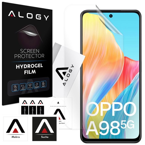 Hydrogelfolie für den Displayschutz des Oppo A98 5G-Telefons Alogy Hydrogelfolie