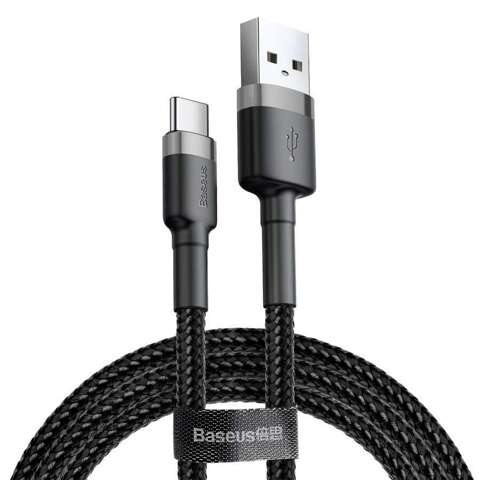 Kabel 50 cm Baseus Cafule USB-C 3A grau schwarz