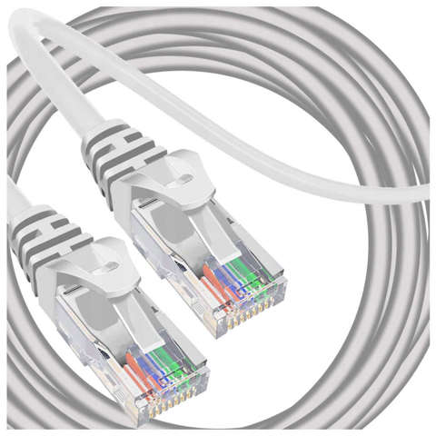 Kabel Highspeed-Netzwerkkabel Twisted Gold LAN UTP 5E RJ-45 30m Internet weiß