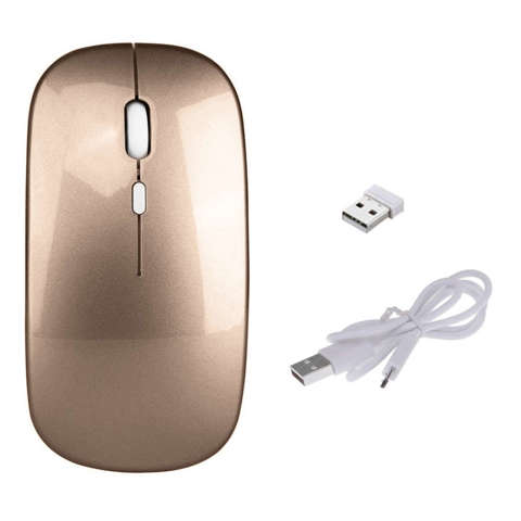 Kabellose Maus optische Computermaus leise 2.4G 10m 4D Slim Gold