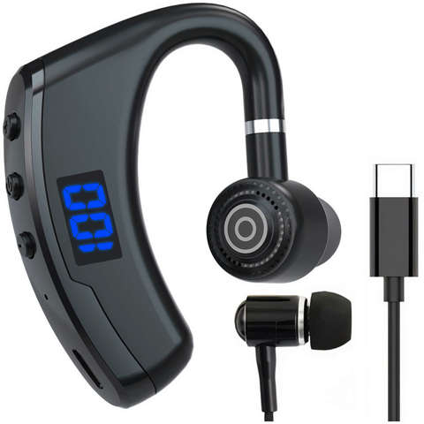 Kabelloses Headset für Bluetooth 4.0-Anrufe, Auto-Headset mit Display V8 Schwarz