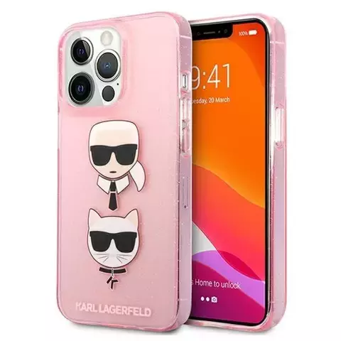 Karl Lagerfeld KLHCP13LKCTUGLP iPhone 13 Pro / 13 6.1" Pink / Pink Hardcase Glitter Karl`s