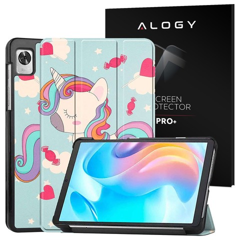 Klapphülle Alogy Book Cover für Realme Pad Mini 8.7 Unicorn Glass