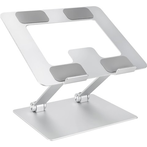 Laptopständer für MacBook 17 Ständer Tischhalter klappbar verstellbar Aluminium für Schreibtisch Alogy Silver