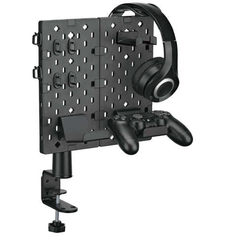 Lochplatte Schreibtischorganizer für Tischständer für Kopfhörer GamePad-Kabel Schwarz