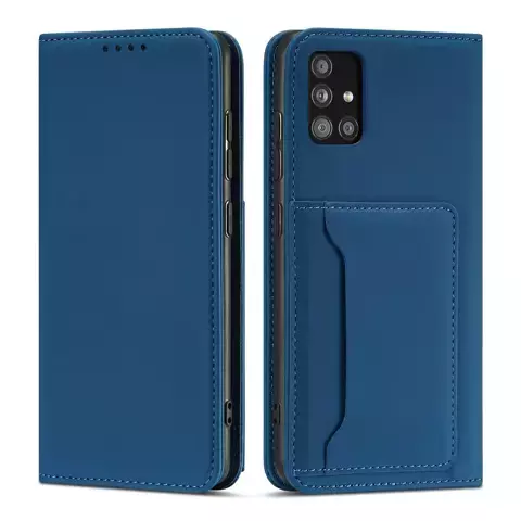 Magnetkartenhülle Hülle für Samsung Galaxy A13 5G Tasche Geldbörse Kartenhalter Blau