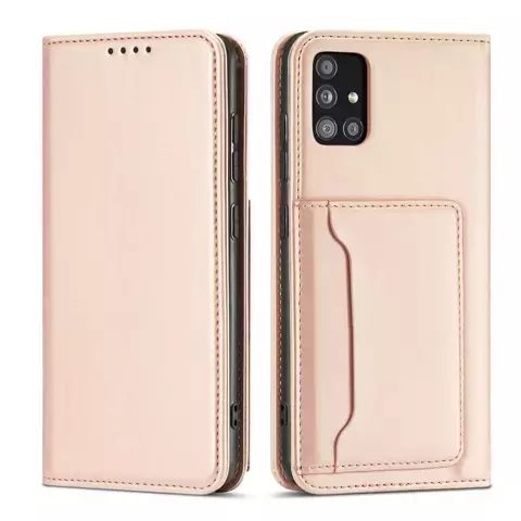 Magnetkartenhülle Hülle für Samsung Galaxy A13 5G Tasche Geldbörse Kartenhalter Pink