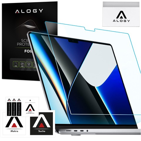 Matte Displayschutzfolie für MacBook Pro 14 (2023–2021). Alogy Displayschutzfolie mit Anti-Blau-Filter