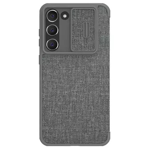 Nillkin Qin Cloth Pro Case Cover für Samsung Galaxy S23 Flip Cover Kamera Cover Grau