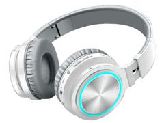 Picun B12 LED SD Bluetooth 5.0 Funkkopfhörer weiß-grau