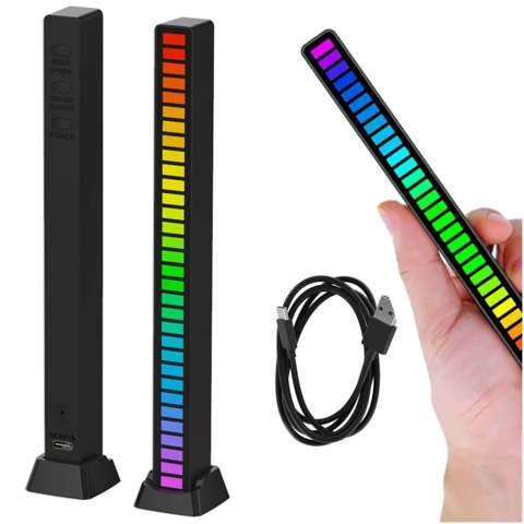 RGB-LED-Lampe USB-Lampe blinkt im Rhythmus der Musik Smart Bar 18 cm bunt 32bit Gaming Alogy Schwarz