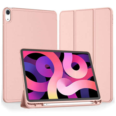 Schutzhülle Alogy Book Cover Federmäppchen mit Stifthalter für Apple iPad Air 4 2020 / Air 5 2022 10,9 Zoll, Rosa