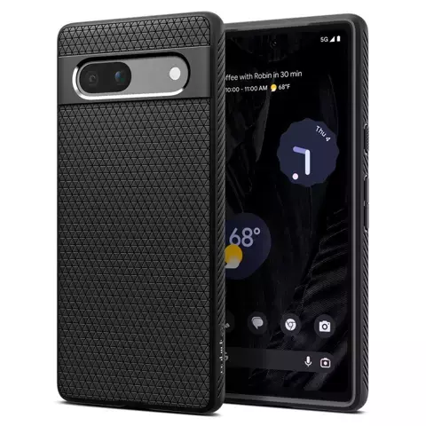 Spigen Liquid Air für Google Pixel 7A Mattschwarzes Ochronne-Gehäuse