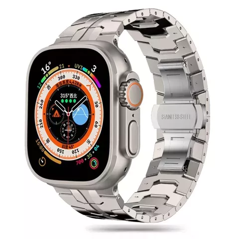 Stainless Line Armband für Apple Watch 4 / 5 / 6 / 7 / 8 / 9 / SE / Ultra 1 / 2 (42 / 44 / 45 / 49 mm) Silber