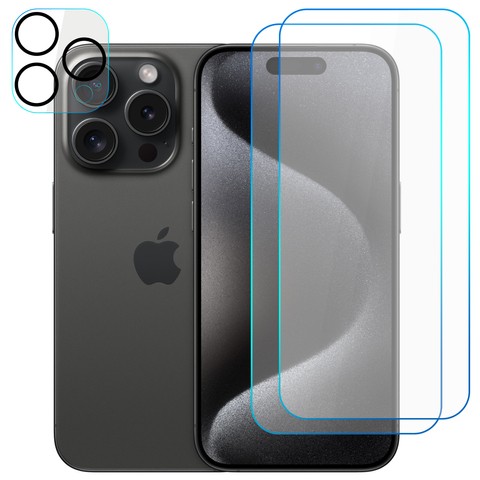 Supreme-Set aus gehärtetem Glas für Apple iPhone 15 Pro, klar