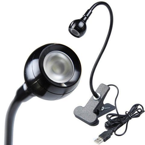 USB-LED-Schreibtischlampe mit Clip Schwarz