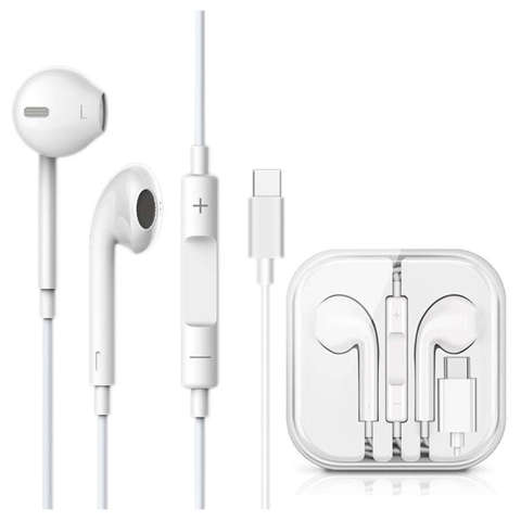 Vega Colors EarPods USB-C Typ C NEU CHIP Kabelgebundene Kopfhörer Weiß