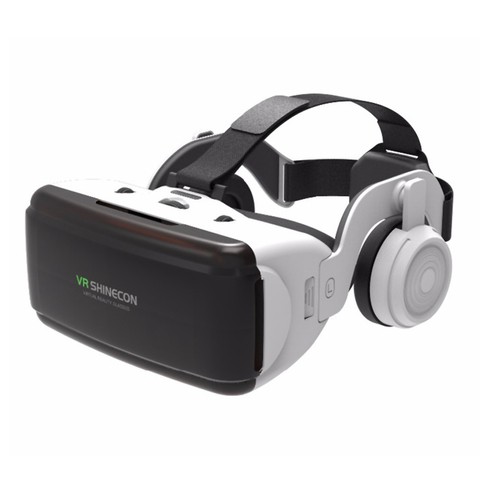 Virtuelle VR-Brille 3D-Brille mit Kopfhörer für Spiele / Filme Weiß