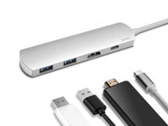 WiWU T3 4in1 USB-C Hub Adapter - 2x USB HDMI 4K Typ C silber