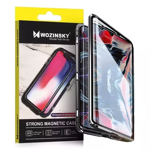 Wozinsky Full Magnetic Case 360 ​​​​Magnetische Hülle Vorder- und Rückseite mit integriertem Glas iPhone 12 Pro Max schwarz und transparent