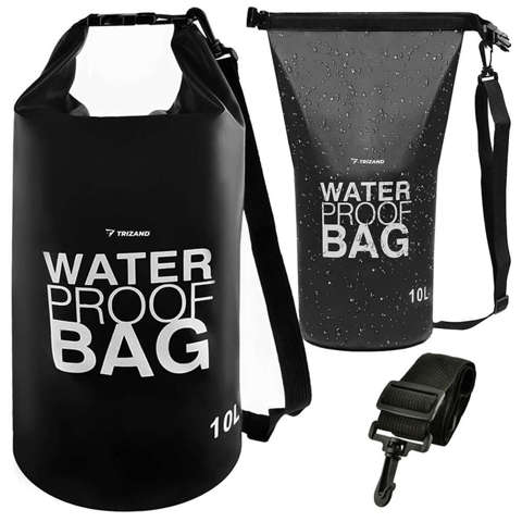 10L Wasserdichter Sack Wasserdichte Tasche Kajak Segeltasche PVC für Sport Schwarz