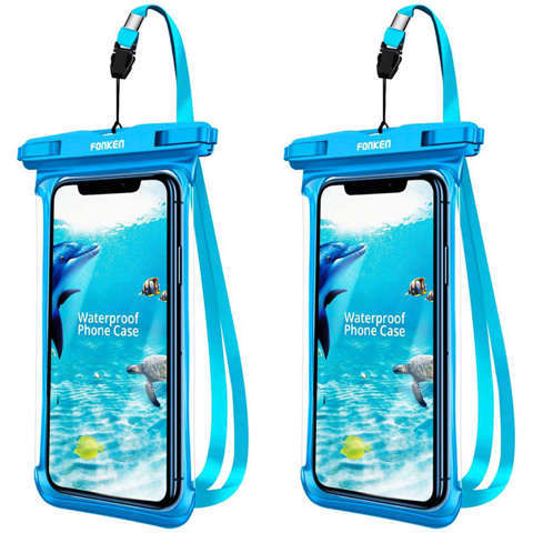 2x Fonken wasserdichte wasserdichte Handyhülle Universal IPX8 bis 6,5 Blau