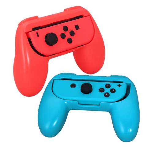 2x Handgriffhalter für Nintendo Switch Pad Joy-Con Rot und Blau