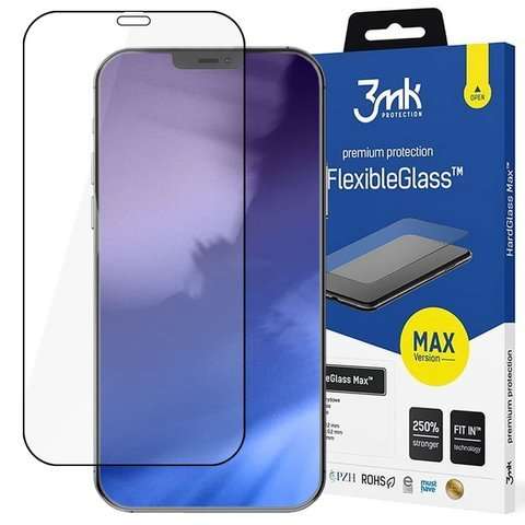 3mk Flexible Glass Max 7H Hybridglas für iPhone 12 Mini 5.4 Schwarz