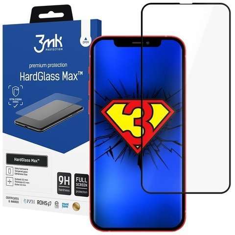 3mk HardGlass Max Panzerglas für Apple iPhone 13 Mini Schwarz