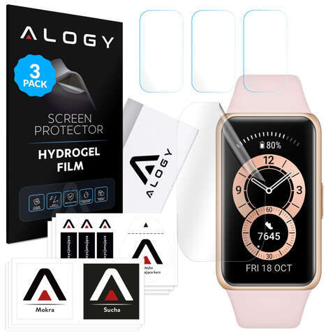 3x Alogy Hydrogel Schutzfolie für Huawei Band 6 Smartwatch