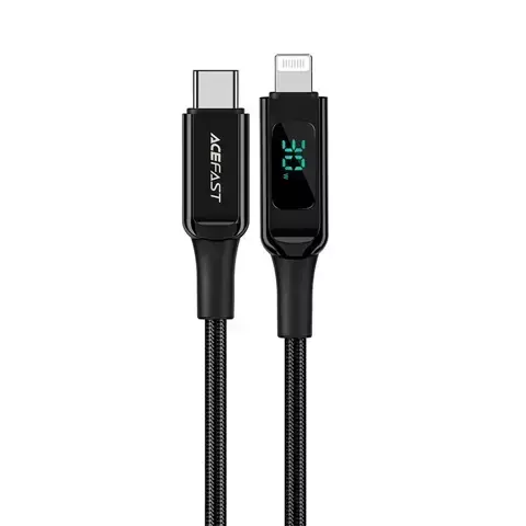 Acefast Kabel MFI USB Typ C - Lightning 1,2m, 30W, 3A schwarz (C6-01 Schwarz)