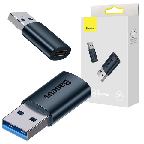 Adapter Baseus Ingenuity OTG USB 3.1 auf USB-C Typ C Blau