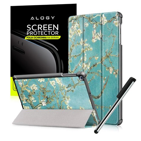 Alogie-Buchcover für Galaxy Tab A 10.1 2019 Blooming Almond (Van Gogh) SCHRIFTFOLIE