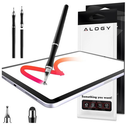 Alogy 2-in-1 Eingabestift kapazitiver Touch für Tablet-Bildschirm Schwarz