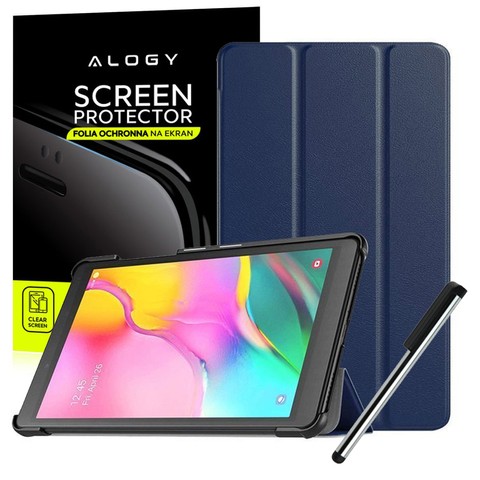 Alogy Book Cover Case für Galaxy Tab A 8.0 2019 T290 / T295 Marineblaue Schutzfolie Stylus