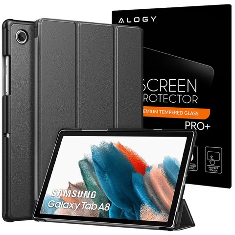 Alogy Book Cover Hülle für Samsung Galaxy Tab A8 2021 SM-X200 / SM-X205 Graues Glas