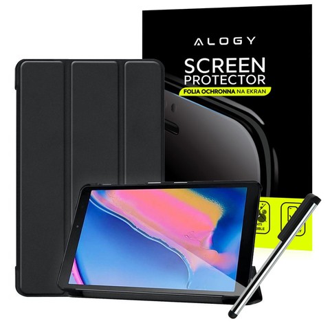 Alogy Book Cover für Galaxy Tab A 8.0 2019 T290 / T295 Schwarze Schutzfolie Stylus