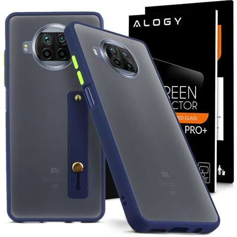 Alogy Bumper Case mit Trageriemen für Xiaomi Mi 10T Lite Navy Blue Glass