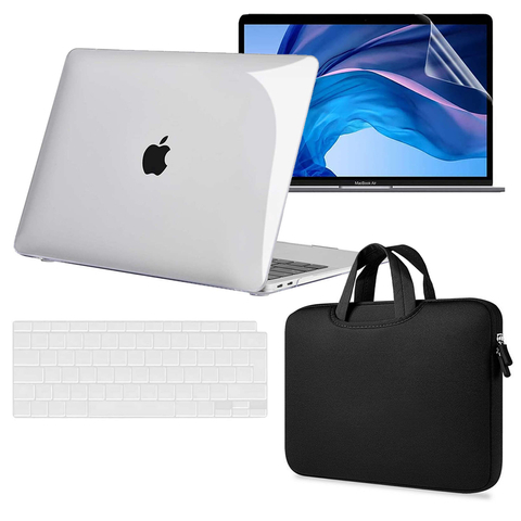 Alogy Hard Case für Apple MacBook Air 13 M1 2021, transparente Displayschutzfolie, Tastatur-Overlay-Tasche