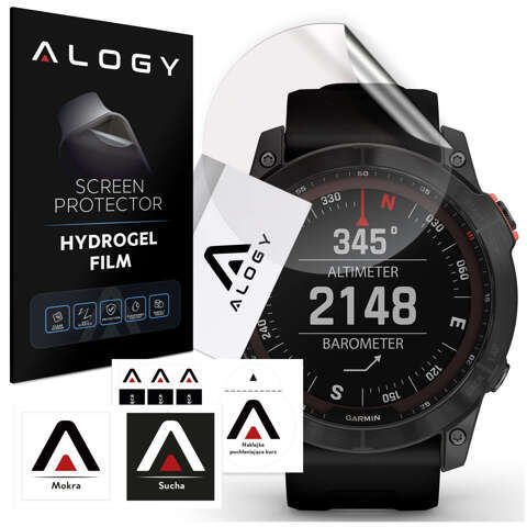 Alogy Hydrogel-Schutzfolie für Garmin Fenix ​​​​7x Pro Smartwatch