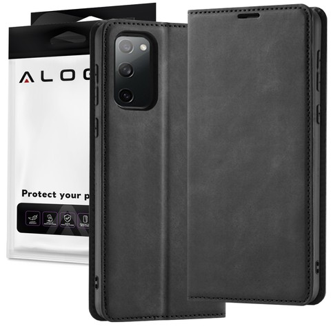 Alogy Leder Flip Case für Samsung Galaxy S20 FE Schwarz