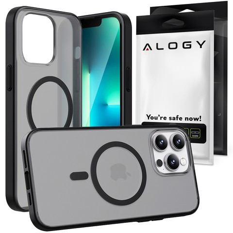 Alogy MagCase für MagSafe Matte Case mit Magnetring für Apple iPhone 13 Pro Schwarz