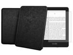 Alogy Smart Case aus schwarzem glänzendem Leder für Kindle Paperwhite 4 Glass