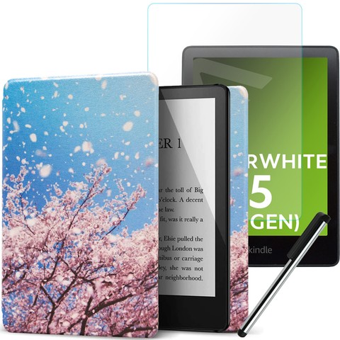 Alogy Smart Case für Kindle Paperwhite 5 / V (11. Gen.) Blooming Almond (van Gogh) Folienstift