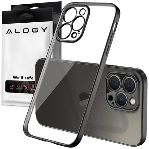 Alogy TPU Luxury Case mit Kameraabdeckung für Apple iPhone 12 Pro Schwarz/Transparent