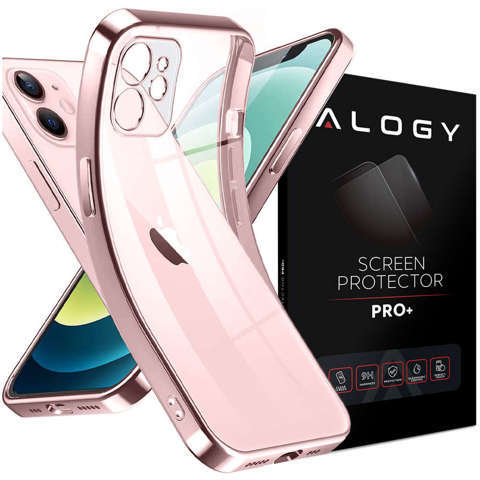 Alogy TPU Luxury Case mit Kameraschutz für Apple iPhone 12 Pink Klarglas