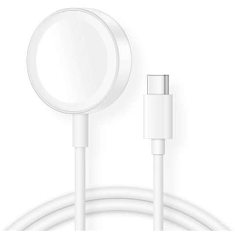 Alogy magnetisches QI induktives Ladekabel für Apple Watch USB-C Typ C 100cm 1M Weiß