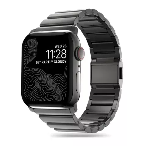 Armband Stahlband für Apple Watch 4 / 5 / 6 / 7 / 8 / 9 / Se / Ultra 1 / 2 (42 / 44 / 45 / 49 mm) Schwarz